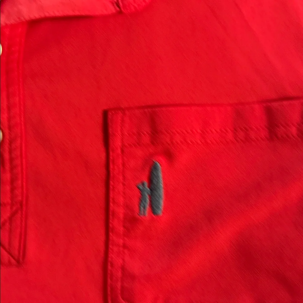 Vibrant Red Polo Shirt with Chest Pocket - Picture 2 of 3